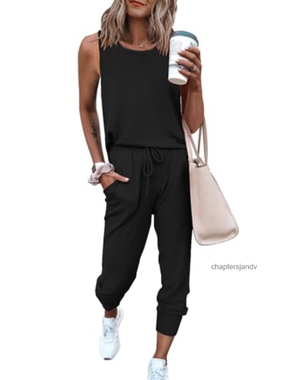 Women 2 Piece Lounge Set Tank Top Drawstring Jogger Pants